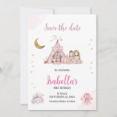 Pajama Party Sleepover Party Waterverf Save The Date (Voorkant)