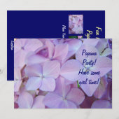 Pajama Party! Uitnodigingen voor Paarse blauw-Flor (Voorkant / Achterkant)