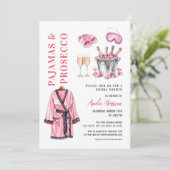 Pajama PJ & Prosecco Party Slumber Vrijgezellenfee Kaart (Staand voorkant)