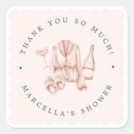 Pajama & Prosecco Bruidsfeest Bachelorette Vierkante Sticker