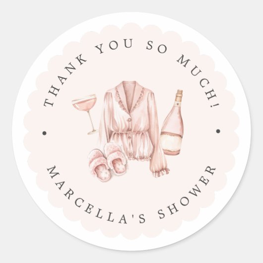 Pajama & Prosecco Bruidsfeest Borreljurk Ronde Sticker (Voorkant)