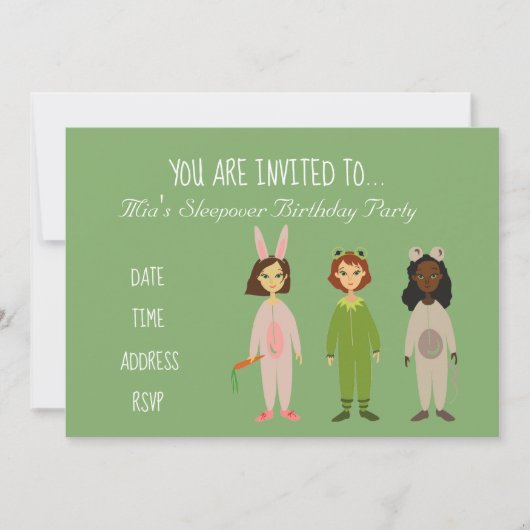 Pajama schattige Slumber-slaperige verjaardag Kaart (Voorkant)