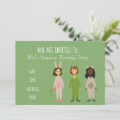 Pajama schattige Slumber-slaperige verjaardag Kaart (Staand voorkant)