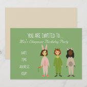 Pajama schattige Slumber-slaperige verjaardag Kaart (Voorkant / Achterkant)