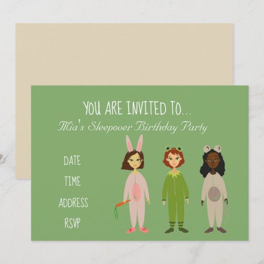 Pajama schattige Slumber-slaperige verjaardag Kaart (Voorkant / Achterkant)