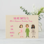 Pajama schattige Slumber-slaperige verjaardag Kaart (Staand voorkant)