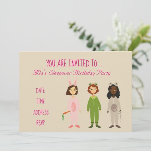 Pajama schattige Slumber-slaperige verjaardag Kaart (Staand voorkant)