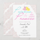 Pajama Slumber Party PJ's & Prosecco Vrijgezellenf Kaart (Voorkant / Achterkant)