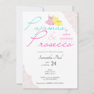 Pajama Slumber Party PJ's & Prosecco Vrijgezellenf Kaart