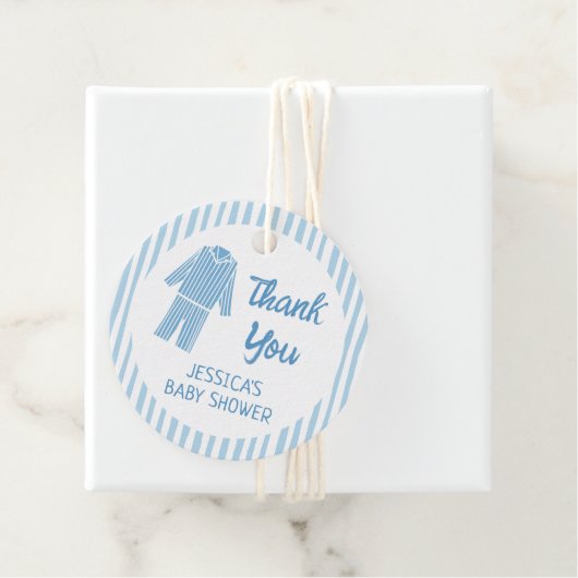 Pajamas Breakfast Boy Baby Shower Bedankjes Labels (In situ)