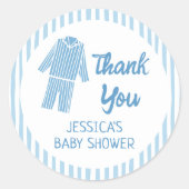 Pajamas Breakfast Boy Baby Shower Ronde Sticker (Voorkant)