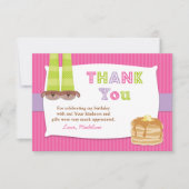 Pajamas en Pancakes Birthday Party Dank je Bedankkaart (Voorkant)