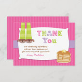 Pajamas en Pancakes Birthday Party Dank je Bedankkaart (Voorkant / Achterkant)