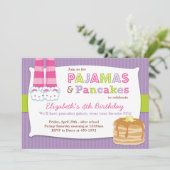 Pajamas en Pancakes Birthday Party Sleepover Kaart (Staand voorkant)