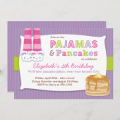 Pajamas en Pancakes Birthday Party Sleepover Kaart (Voorkant / Achterkant)