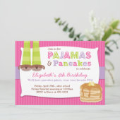Pajamas en Pancakes Birthday Party Sleepover Kaart (Staand voorkant)