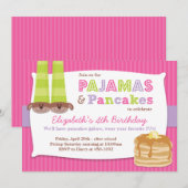 Pajamas en Pancakes Birthday Party Sleepover Kaart (Voorkant / Achterkant)