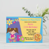 Pajama's & Pizza Party Kaart (Staand voorkant)