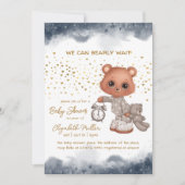 Pajamas Teddy Bear Gender Neutral Baby shower Kaart (Voorkant)