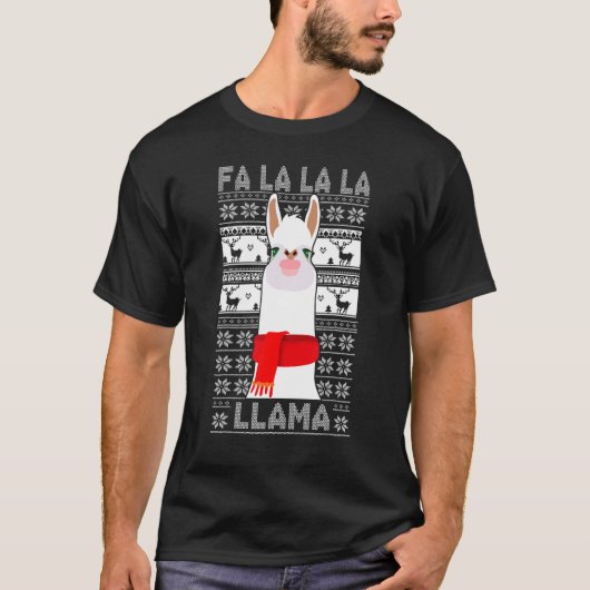 Pajamas Xmas Fa La La La Llama Kinder kerstmis T-shirt (Voorkant)