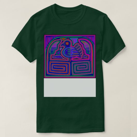 Pajaro in Maze Panama Mola Roze Violet Rood TShirt (Design voorkant)
