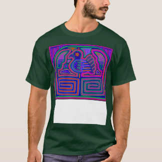 Pajaro in Maze Panama Mola Roze Violet Rood TShirt