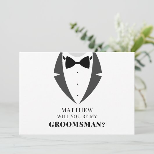 Pak Aan Aanstel Mijn Bruidsjonker Voorstelkaart Kaart (Staand voorkant)