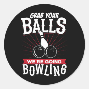 Pak Aan We Gaan Bowlen - Bowling Shirt Ronde Sticker