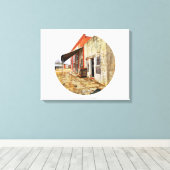 Pak de kluis en ren!, Een verlaten landelijk bedri Canvas Afdruk (Insitu (Houten vloer))