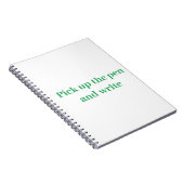 Pak de pen en schrijf notitieboek (Rechterzijde)