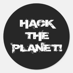 Pak de planetsticker vast ronde sticker