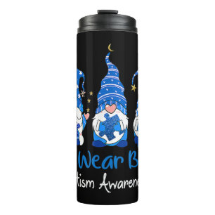 Pak deze "Drie Gnomen Holding Blue Puzzle Autisme" Thermosbeker