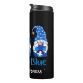 Pak deze "Drie Gnomen Holding Blue Puzzle Autisme" Thermosbeker (Geroteerd rechts)