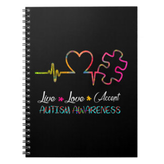 Pak deze "Live Love Accept Autism Awareness" als e Notitieboek