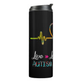 Pak deze "Live Love Accept Autism Awareness" als e Thermosbeker (Gedraaid links)