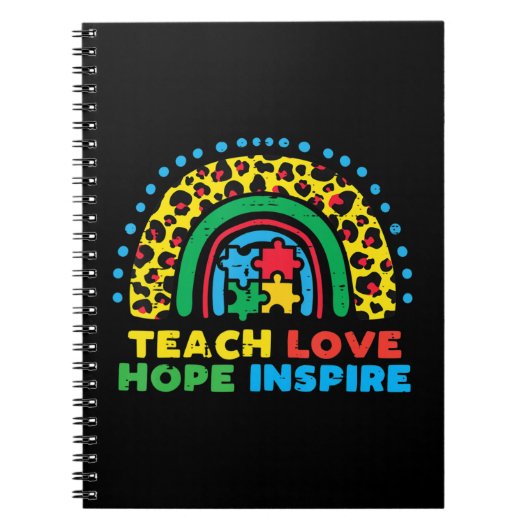 Pak deze schattige Teach Love Hope Inspire SPED T- Notitieboek (Voorkant)