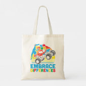 Pak deze schattige Trex Monster Truck Embrace Diff Tote Bag (Achterkant)