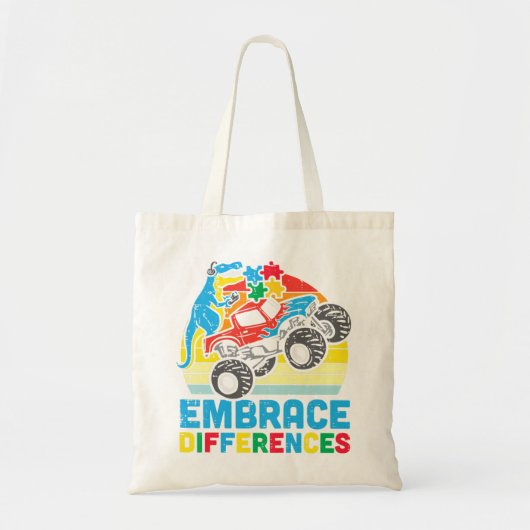 Pak deze schattige Trex Monster Truck Embrace Diff Tote Bag (Voorkant)