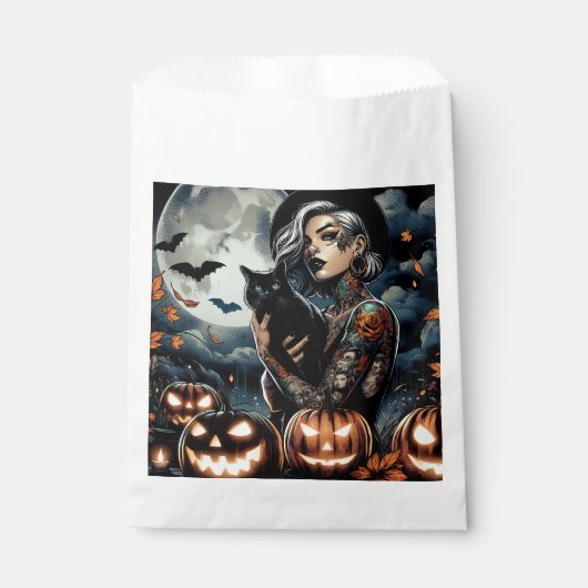 Pak een bezem | Heksenthema Halloweenfeest Bedankzakje (Voorkant)