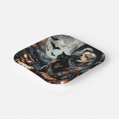 Pak een bezem | Heksenthema Halloweenfeest Papieren Bordje (Gebogen)