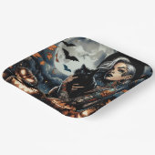 Pak een bezem | Heksenthema Halloweenfeest Papieren Bordje (Gebogen)