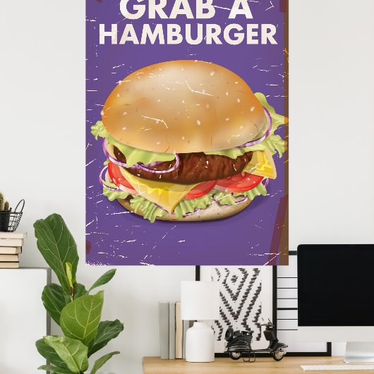 Pak een Hamburger  Poster. Poster (Thuiskantoor)