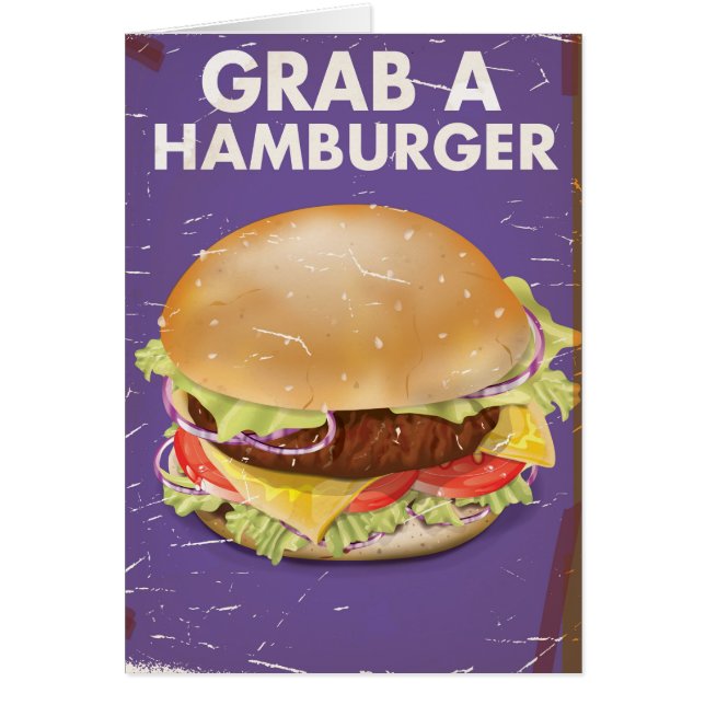 Pak een Hamburger Vintage Food Poster. (Voorkant)