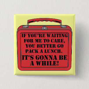 Pak een lunch grappige knop badge vierkante button 5,1 cm