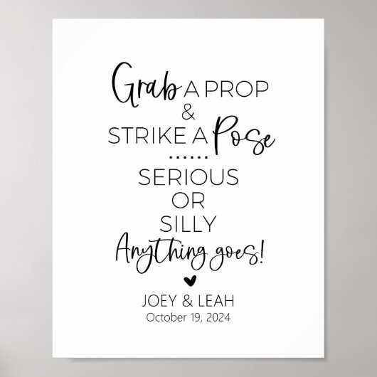 Pak een rekwisiet Strike een Pose Photo Booth teke Poster (Voorkant)