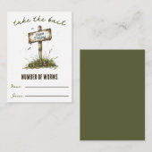 Pak het aas! Worm Guessing-game Notitiekaartje (Voorkant / Achterkant)