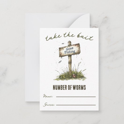 Pak het aas! Worm Guessing-game Notitiekaartje (Voorkant)