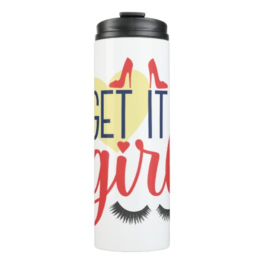 Pak het, meid! Vrouw empowerment Thermosbeker (Voorkant)