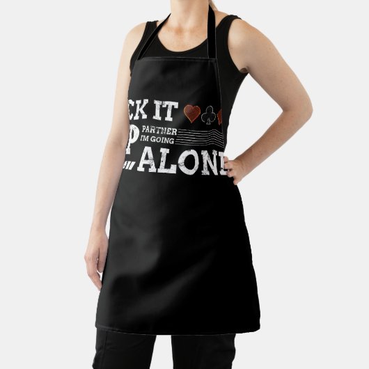 Pak het op Partner Ik ga alleen Euchre Player C Schort (Insitu)