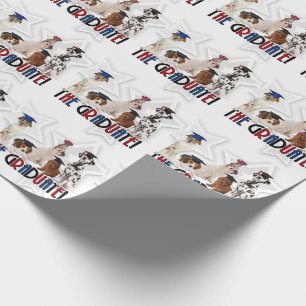 Pak honden in afstudeerhoeden voor hondenliefhebbe cadeaupapier